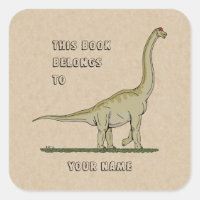 Jurassic Dinosaur Brachiosaurus Bookplate