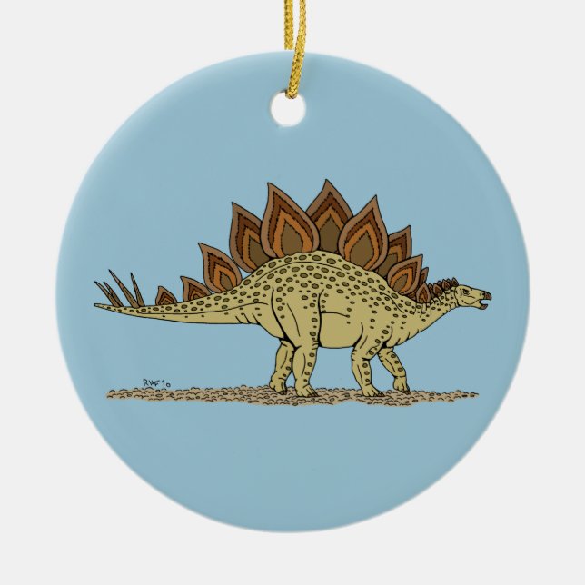 Jurassic Dinosaur Stegosaurus Ceramic Tree Decoration (Front)