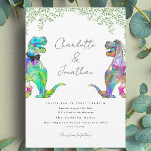 Jurassic Dinosaur Theme Wedding Invitation