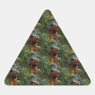 jurassic dinosaurs triangle sticker