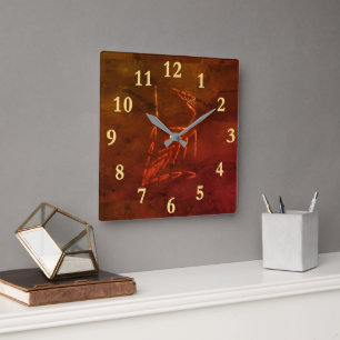 Jurassic Fossil Square Wall Clock