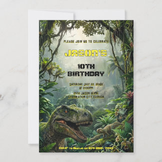Jurassic Jungle T-Rex World Adventure Birthday Invitation