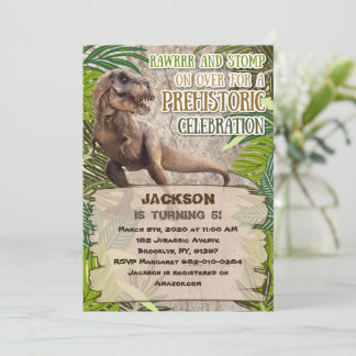Jurassic Park Dinosaur Birthday Invitation