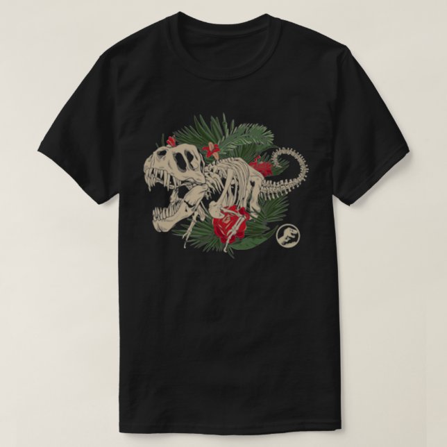 Jurassic Park Tropical Fossils Front & Back  T-Shirt (Design Front)