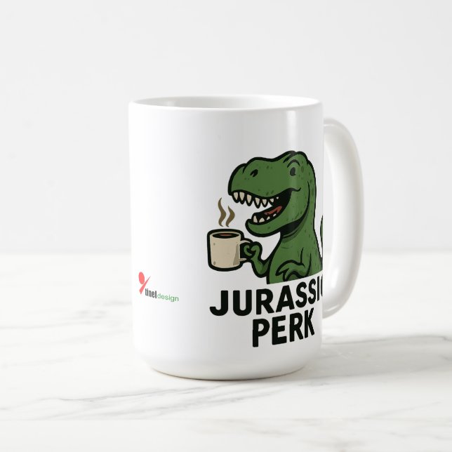 Jurassic Perk Coffee Mug (Front Right)