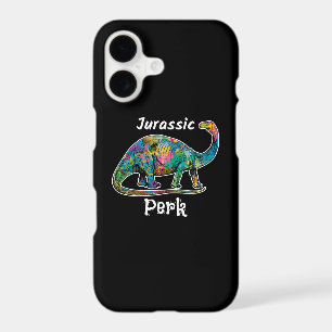 Jurassic Perk Colorful Dinosaur Black