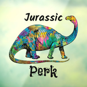 Jurassic Perk Colorful Dinosaur Black Typography