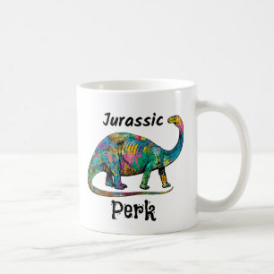 Jurassic Perk Colorful Dinosaur Bright Coffee Mug