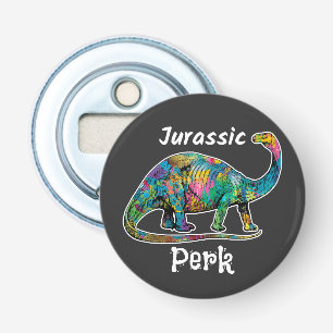 Jurassic Perk Colorful Dinosaur Dark Bottle Opener