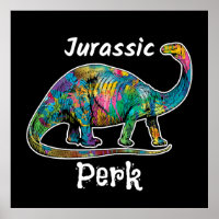 Jurassic Perk Colourful Dinosaur Black
