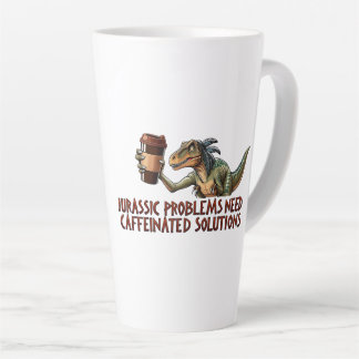 Jurassic Problems Need Caffeinated Solutions Latte Mug