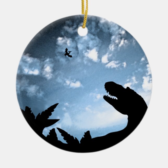 Jurassic Sky Ceramic Tree Decoration (Front)