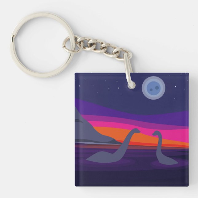 Jurassic Sunset Key Ring (Front)