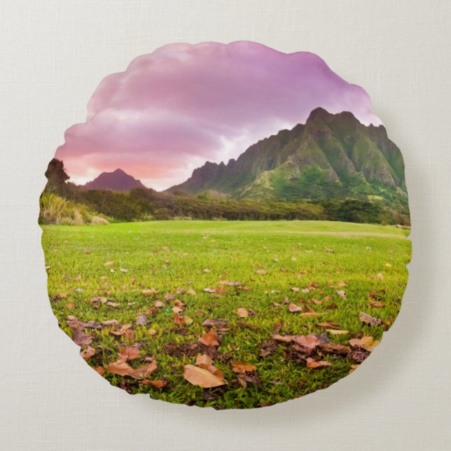 Jurassic Sunset Round Cushion (Front)