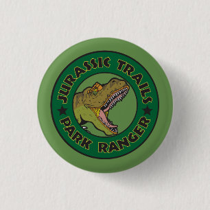 Jurassic Trails Park Ranger T-Shirt 3 Cm Round Badge