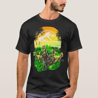 Jurassic World Raptors Tropical Sunset Logo  T-Shirt