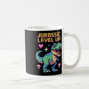Juric Level Up Pixel Dinosaur Retro Gamer 1  Coffee Mug