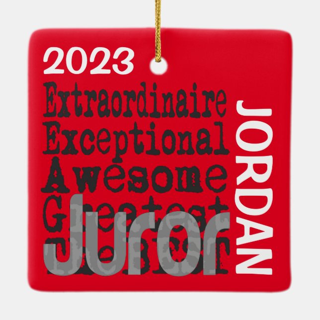 Juror Extraordinaire CUSTOM Ceramic Ornament (Back)