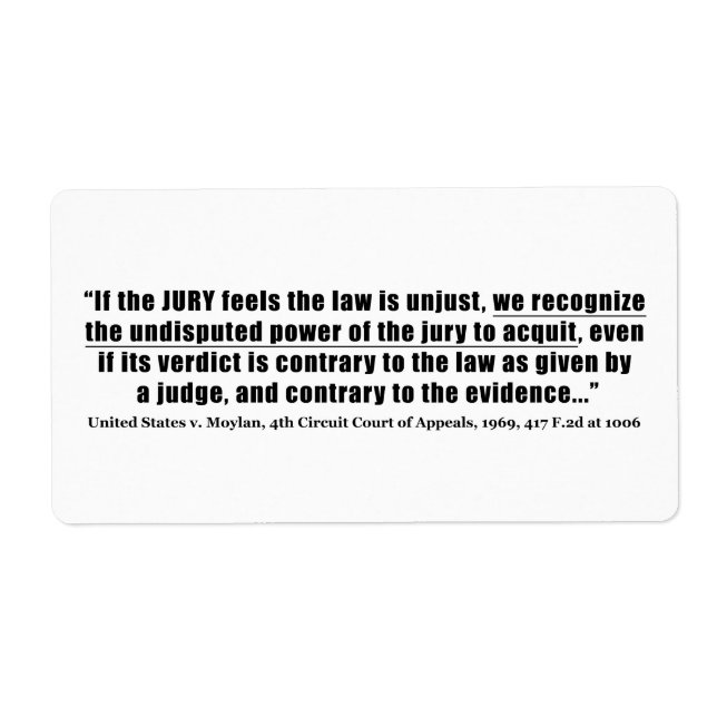 Jury Nullification United States v. Moylan 1969 (Front)
