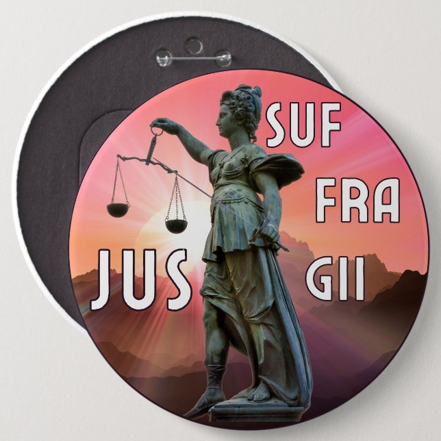 Jus Suffragii Historical Right to Vote 6 Cm Round Badge (Front & Back)