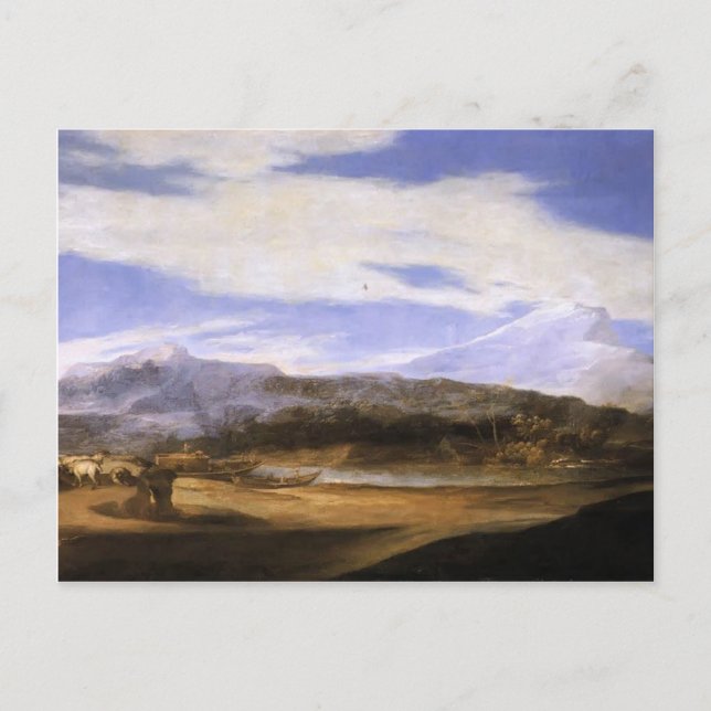 Jusepe de Ribera- Landscape with Shepherds Postcard (Front)