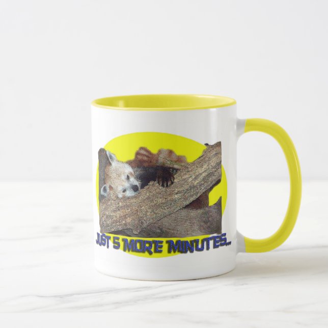 Just 5 More Minutes...Sleeping Red Panda Mug (Right)