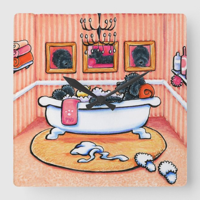 Just 5 More Minutes Square Wall Clock (Front)