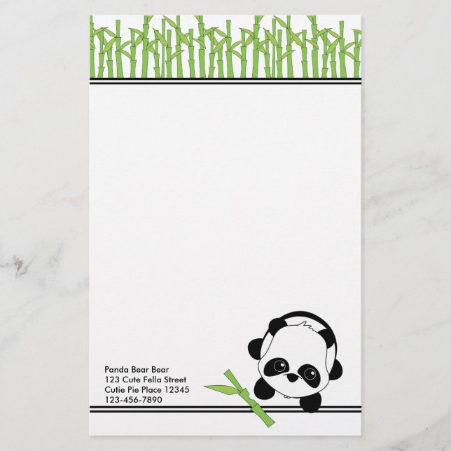 Just a Bite of Bamboo Stationery (Front)