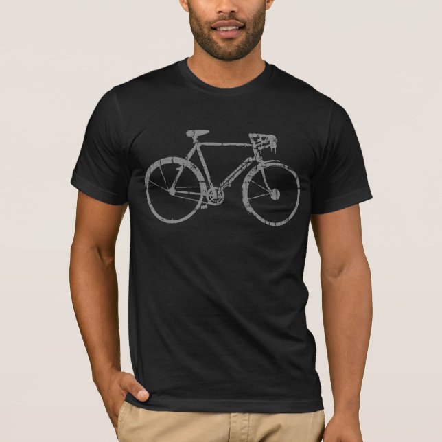 just a black t-shirt with a bicycle (Front)