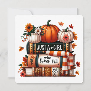 Just a Bookish Girl Who Loves Fall Invitation