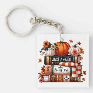 Just a Bookish Girl Who Loves Fall Key Ring