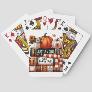 Just a Bookish Girl Who Loves Fall Playing Cards