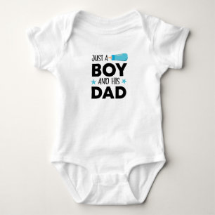 Just A Boy and his Dad, Gift for Boy birthday bab Baby Bodysuit