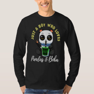 Just A Boy Who Love Pandas & Boba Men Boba Tea T-Shirt