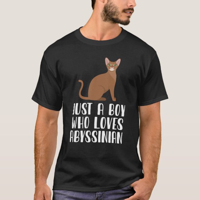 Just A Boy Who Loves Abyssinian Cat T-Shirt (Front)