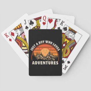 just a boy who loves adventures playing cards