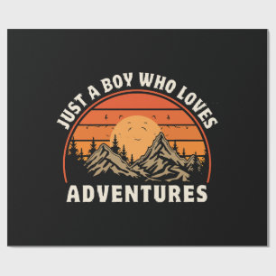 just a boy who loves adventures wrapping paper
