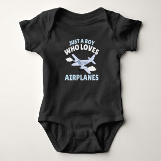 Just a boy who loves aeroplanes baby bodysuit