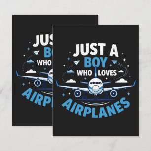Just A Boy who Loves Aeroplanes Card