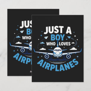 Just A Boy who Loves Aeroplanes Holiday Card