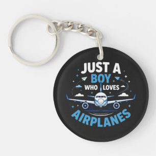 Just A Boy who Loves Aeroplanes Key Ring