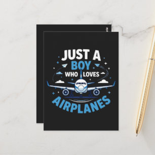 Just A Boy who Loves Aeroplanes Postcard