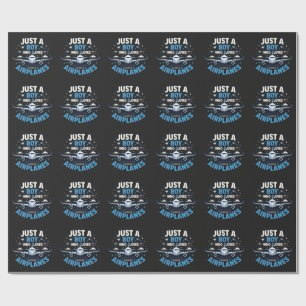 Just A Boy who Loves Aeroplanes Wrapping Paper
