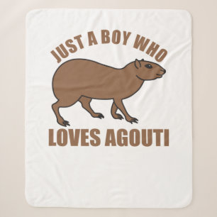 Just A Boy Who Loves Agoutis Cute Agouti Sherpa Blanket