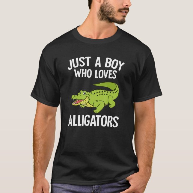 Just A Boy Who Loves Alligators Boys Toddler Croco T-Shirt (Front)