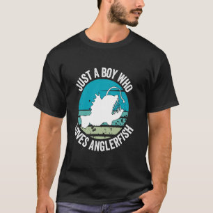 Just A Boy Who Loves Anglerfish Deep Sea Fish Retr T-Shirt