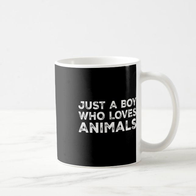 Just A Boy Who Loves Animals  Coffee Mug (Right)