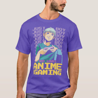 Just A Boy Who Loves Anime And Gaming Gamer Premiu T-Shirt