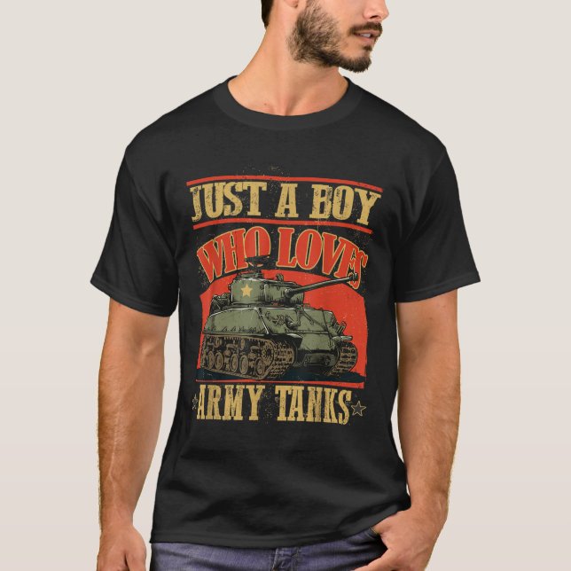 Just A Boy Who Loves Army Tanks A World War 2 Sher (Front)