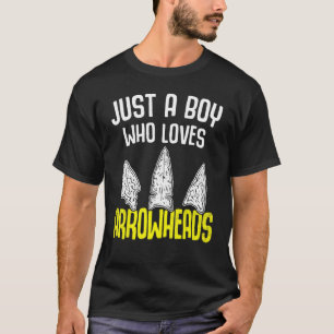 Just A Boy Who Loves Arrowheads Projectile Points T-Shirt